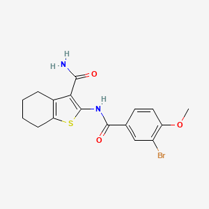 molecular formula C17H17BrN2O3S B3613177 2-(3-BROMO-4-METHOXYBENZAMIDO)-4,5,6,7-TETRAHYDRO-1-BENZOTHIOPHENE-3-CARBOXAMIDE 