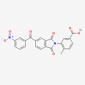 molecular formula C23H14N2O7 B3613224 4-methyl-3-[5-(3-nitrobenzoyl)-1,3-dioxo-1,3-dihydro-2H-isoindol-2-yl]benzoic acid 