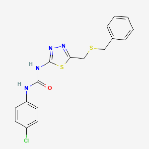 molecular formula C17H15ClN4OS2 B3613267 3-{5-[(BENZYLSULFANYL)METHYL]-1,3,4-THIADIAZOL-2-YL}-1-(4-CHLOROPHENYL)UREA 