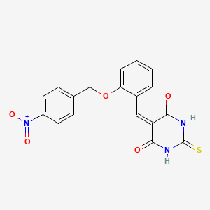 5-({2-[(4-NITROPHENYL)METHOXY]PHENYL}METHYLIDENE)-2-SULFANYLIDENE-1,3-DIAZINANE-4,6-DIONE