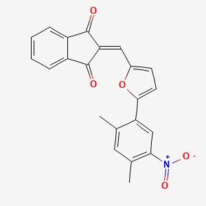 molecular formula C22H15NO5 B3613307 2-[[5-(2,4-Dimethyl-5-nitrophenyl)furan-2-yl]methylidene]indene-1,3-dione 