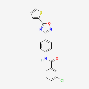 3-chloro-N-{4-[5-(2-thienyl)-1,2,4-oxadiazol-3-yl]phenyl}benzamide