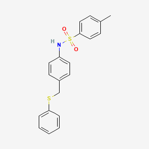 molecular formula C20H19NO2S2 B3613325 4-methyl-N-{4-[(phenylthio)methyl]phenyl}benzenesulfonamide 