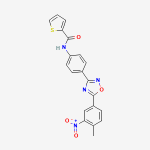 N-[4-[5-(4-methyl-3-nitrophenyl)-1,2,4-oxadiazol-3-yl]phenyl]thiophene-2-carboxamide