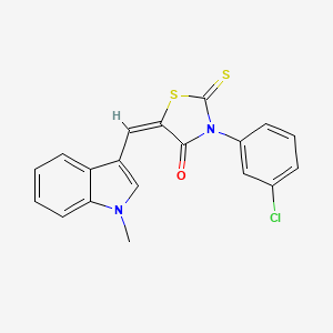 (5E)-3-(3-chlorophenyl)-5-[(1-methylindol-3-yl)methylidene]-2-sulfanylidene-1,3-thiazolidin-4-one