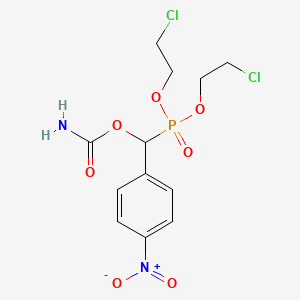 molecular formula C12H15Cl2N2O7P B3613367 [Bis(2-chloroethoxy)phosphoryl-(4-nitrophenyl)methyl] carbamate 