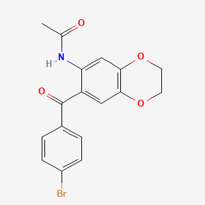 molecular formula C17H14BrNO4 B3613395 N-(7-(4-Bromobenzoyl)-2,3-dihydrobenzo[b][1,4]dioxin-6-yl)acetamide 