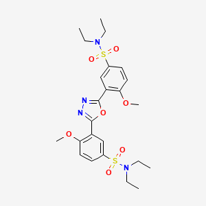 molecular formula C24H32N4O7S2 B3613400 3,3'-(1,3,4-oxadiazole-2,5-diyl)bis(N,N-diethyl-4-methoxybenzenesulfonamide) 