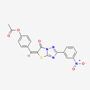 4-{[2-(3-nitrophenyl)-6-oxo[1,3]thiazolo[3,2-b][1,2,4]triazol-5(6H)-ylidene]methyl}phenyl acetate