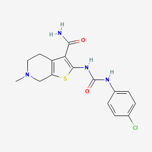 molecular formula C16H17ClN4O2S B3613420 2-({[(4-chlorophenyl)amino]carbonyl}amino)-6-methyl-4,5,6,7-tetrahydrothieno[2,3-c]pyridine-3-carboxamide 