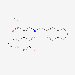 3,5-DIMETHYL 1-[(2H-1,3-BENZODIOXOL-5-YL)METHYL]-4-(THIOPHEN-2-YL)-1,4-DIHYDROPYRIDINE-3,5-DICARBOXYLATE