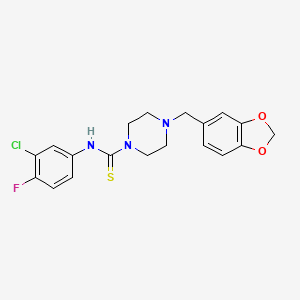 4-[(2H-1,3-BENZODIOXOL-5-YL)METHYL]-N-(3-CHLORO-4-FLUOROPHENYL)PIPERAZINE-1-CARBOTHIOAMIDE