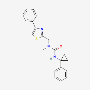 molecular formula C21H21N3OS B3613456 1-METHYL-1-[(4-PHENYL-1,3-THIAZOL-2-YL)METHYL]-3-(1-PHENYLCYCLOPROPYL)UREA 