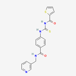 molecular formula C19H16N4O2S2 B3613476 N-{[(4-{[(3-pyridinylmethyl)amino]carbonyl}phenyl)amino]carbonothioyl}-2-thiophenecarboxamide 