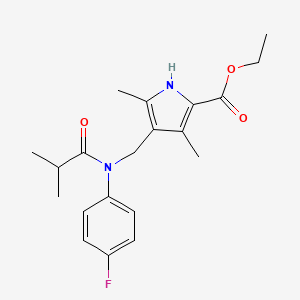 ethyl 4-{[(4-fluorophenyl)(isobutyryl)amino]methyl}-3,5-dimethyl-1H-pyrrole-2-carboxylate