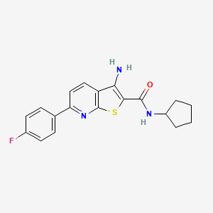 3-amino-N-cyclopentyl-6-(4-fluorophenyl)thieno[2,3-b]pyridine-2-carboxamide