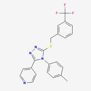 molecular formula C22H17F3N4S B3613568 4-(4-(4-methylphenyl)-5-{[3-(trifluoromethyl)benzyl]thio}-4H-1,2,4-triazol-3-yl)pyridine 