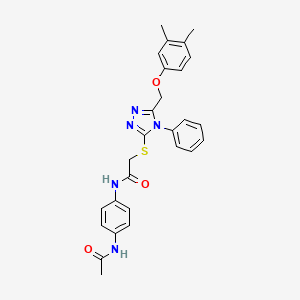 N-[4-(acetylamino)phenyl]-2-({5-[(3,4-dimethylphenoxy)methyl]-4-phenyl-4H-1,2,4-triazol-3-yl}thio)acetamide