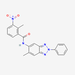 2-methyl-N-(6-methyl-2-phenyl-2H-benzotriazol-5-yl)-3-nitrobenzamide