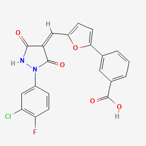 3-(5-{[1-(3-chloro-4-fluorophenyl)-3,5-dioxo-4-pyrazolidinylidene]methyl}-2-furyl)benzoic acid