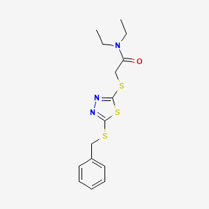 molecular formula C15H19N3OS3 B3613710 2-((5-(Benzylthio)-1,3,4-thiadiazol-2-yl)thio)-N,N-diethylacetamide CAS No. 476486-10-9