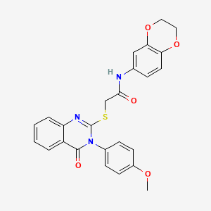 N-(2,3-dihydro-1,4-benzodioxin-6-yl)-2-{[3-(4-methoxyphenyl)-4-oxo-3,4-dihydro-2-quinazolinyl]thio}acetamide