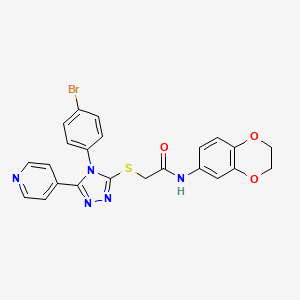 molecular formula C23H18BrN5O3S B3613755 2-{[4-(4-bromophenyl)-5-(4-pyridinyl)-4H-1,2,4-triazol-3-yl]thio}-N-(2,3-dihydro-1,4-benzodioxin-6-yl)acetamide CAS No. 477329-83-2