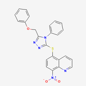 8-nitro-5-{[5-(phenoxymethyl)-4-phenyl-4H-1,2,4-triazol-3-yl]thio}quinoline