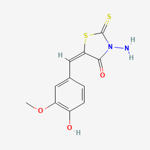 (5E)-3-amino-5-[(4-hydroxy-3-methoxyphenyl)methylidene]-2-sulfanylidene-1,3-thiazolidin-4-one