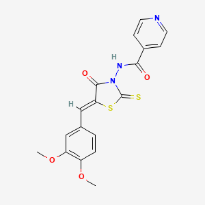 N-[5-(3,4-dimethoxybenzylidene)-4-oxo-2-thioxo-1,3-thiazolidin-3-yl]isonicotinamide