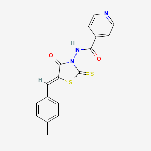 N-[(5Z)-5-(4-methylbenzylidene)-4-oxo-2-thioxo-1,3-thiazolidin-3-yl]pyridine-4-carboxamide