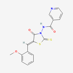 N-[5-(2-methoxybenzylidene)-4-oxo-2-thioxo-1,3-thiazolidin-3-yl]nicotinamide