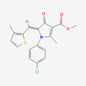 methyl 1-(4-chlorophenyl)-2-methyl-5-[(3-methyl-2-thienyl)methylene]-4-oxo-4,5-dihydro-1H-pyrrole-3-carboxylate