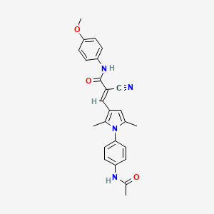 3-{1-[4-(acetylamino)phenyl]-2,5-dimethyl-1H-pyrrol-3-yl}-2-cyano-N-(4-methoxyphenyl)acrylamide