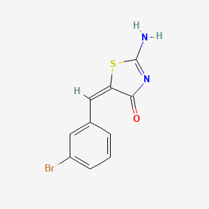 molecular formula C10H7BrN2OS B3613901 (5E)-5-[(3-BROMOPHENYL)METHYLIDENE]-2-IMINO-1,3-THIAZOLIDIN-4-ONE 