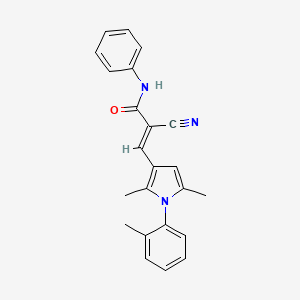 2-cyano-3-[2,5-dimethyl-1-(2-methylphenyl)-1H-pyrrol-3-yl]-N-phenylacrylamide