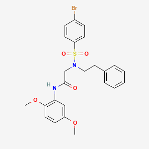 molecular formula C24H25BrN2O5S B3613915 N~2~-[(4-bromophenyl)sulfonyl]-N~1~-(2,5-dimethoxyphenyl)-N~2~-(2-phenylethyl)glycinamide 