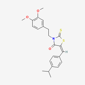 (5E)-3-[2-(3,4-DIMETHOXYPHENYL)ETHYL]-5-{[4-(PROPAN-2-YL)PHENYL]METHYLIDENE}-2-SULFANYLIDENE-1,3-THIAZOLIDIN-4-ONE