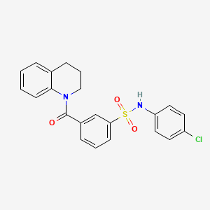 N-(4-CHLOROPHENYL)-3-(1,2,3,4-TETRAHYDROQUINOLINE-1-CARBONYL)BENZENE-1-SULFONAMIDE