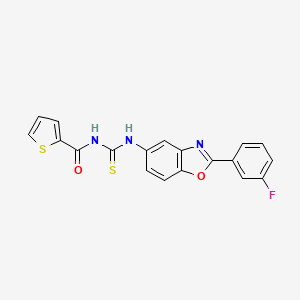 molecular formula C19H12FN3O2S2 B3613999 N-({[2-(3-fluorophenyl)-1,3-benzoxazol-5-yl]amino}carbonothioyl)-2-thiophenecarboxamide 