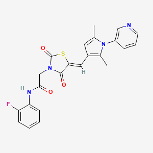 molecular formula C23H19FN4O3S B3614003 2-[(5Z)-5-{[2,5-dimethyl-1-(pyridin-3-yl)-1H-pyrrol-3-yl]methylidene}-2,4-dioxo-1,3-thiazolidin-3-yl]-N-(2-fluorophenyl)acetamide 