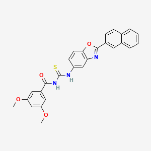 3,5-dimethoxy-N-({[2-(2-naphthyl)-1,3-benzoxazol-5-yl]amino}carbonothioyl)benzamide