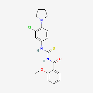 molecular formula C19H20ClN3O2S B3614040 N-{[3-chloro-4-(pyrrolidin-1-yl)phenyl]carbamothioyl}-2-methoxybenzamide 