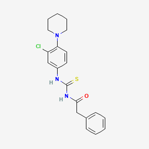 molecular formula C20H22ClN3OS B3614048 N-({[3-chloro-4-(1-piperidinyl)phenyl]amino}carbonothioyl)-2-phenylacetamide 