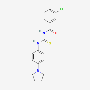 3-chloro-N-{[4-(pyrrolidin-1-yl)phenyl]carbamothioyl}benzamide