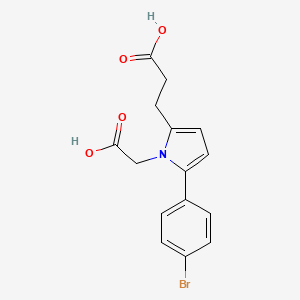 molecular formula C15H14BrNO4 B3614108 3-[5-(4-Bromophenyl)-1-(carboxymethyl)pyrrol-2-yl]propanoic acid 