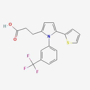 molecular formula C18H14F3NO2S B3614115 3-{5-(2-thienyl)-1-[3-(trifluoromethyl)phenyl]-1H-pyrrol-2-yl}propanoic acid 