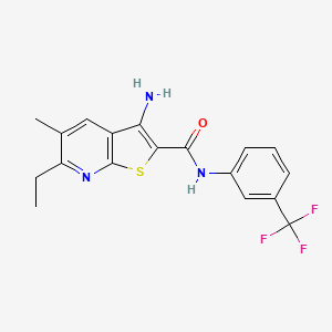 3-amino-6-ethyl-5-methyl-N-[3-(trifluoromethyl)phenyl]thieno[2,3-b]pyridine-2-carboxamide