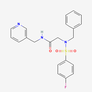 molecular formula C21H20FN3O3S B3614163 N~2~-benzyl-N~2~-[(4-fluorophenyl)sulfonyl]-N~1~-(3-pyridinylmethyl)glycinamide 