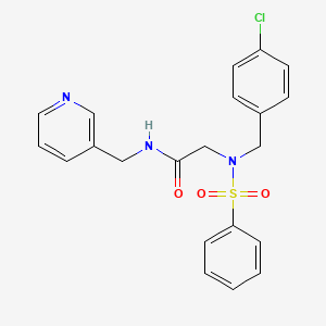 molecular formula C21H20ClN3O3S B3614184 N~2~-(4-chlorobenzyl)-N~2~-(phenylsulfonyl)-N~1~-(3-pyridinylmethyl)glycinamide 